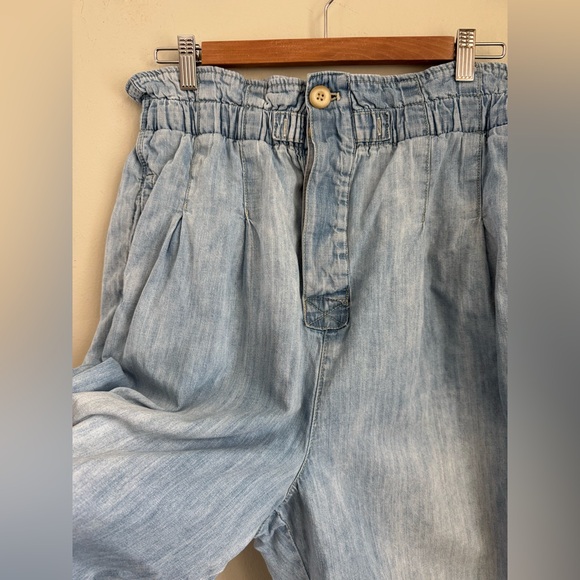 Free People Light Blue Paperbag Waist Ankle Jeans - Picture 5 of 9